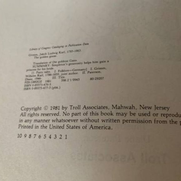 1981 The Golden Goose Children's Book Trolls Associates PAPERBACK - Picture 3 of 3